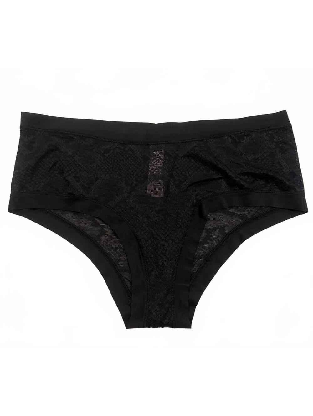 Victoria's Secret Black Sheer Lace Cheeky Panty M NWT